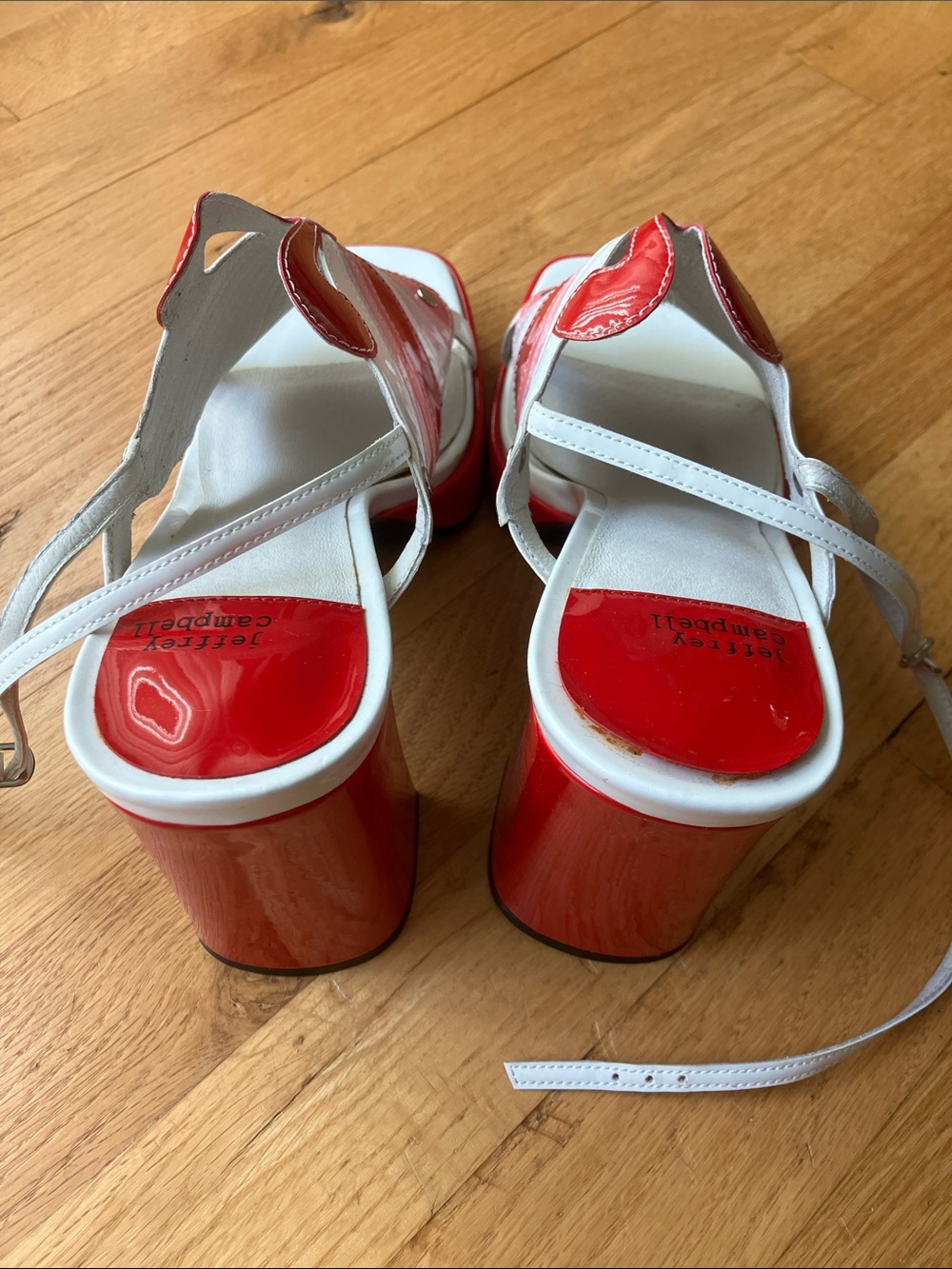 Jeffrey Campbell Pink & Red Patent Leather Monarch Butterfly Sandals - Picture 3 of 8